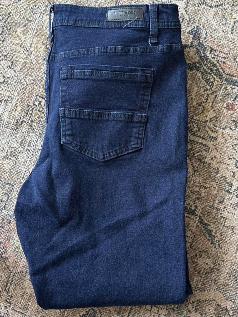 Kenneth Cole Slim Straight Jeans in Navy Blue